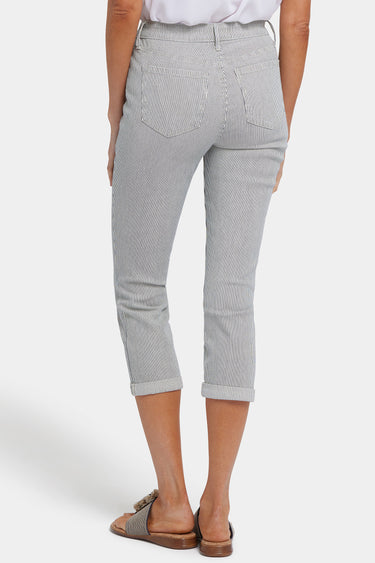 NYDJ Chloe Skinny Capri Jeans With Roll Cuffs - Luarca Stripe