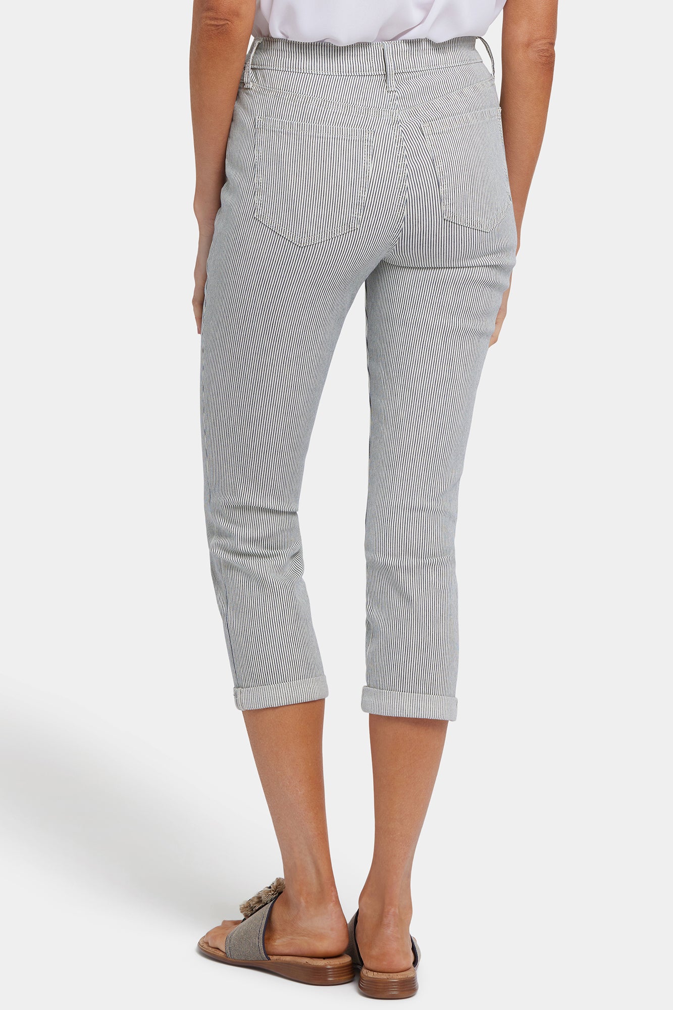 NYDJ Chloe Skinny Capri Jeans With Roll Cuffs - Luarca Stripe