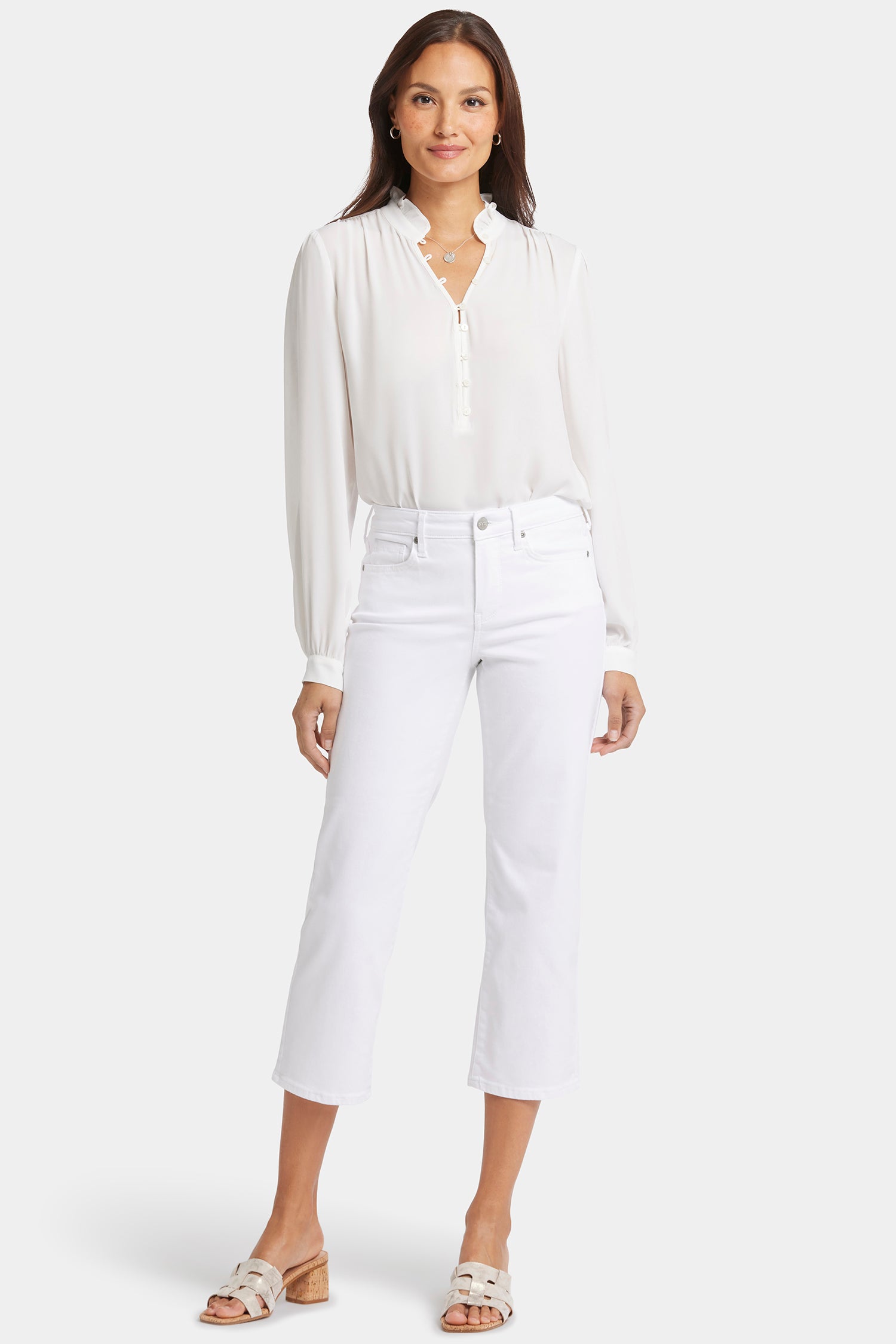 Relaxed Piper Crop Jeans - Optic White White | NYDJ