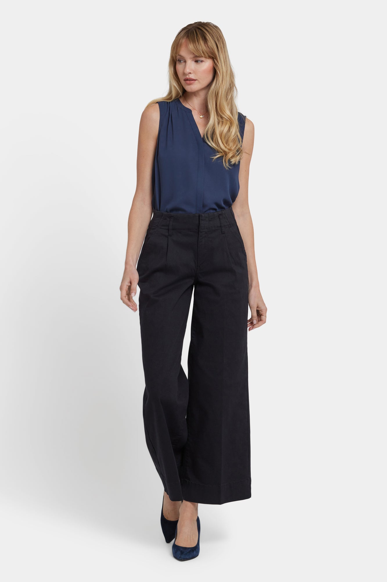 NYDJ Mona Wide Leg Trouser Jeans With High Rise - Black
