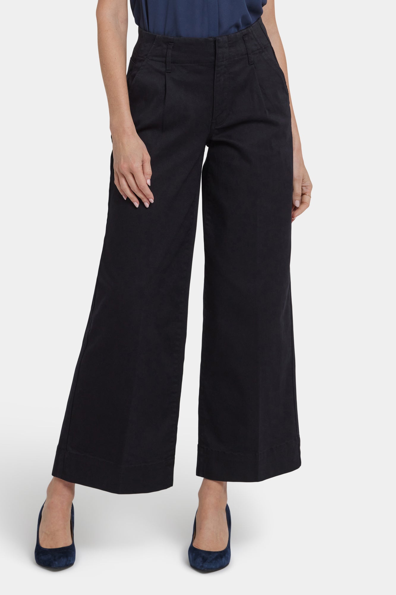NYDJ Mona Wide Leg Trouser Jeans With High Rise - Black