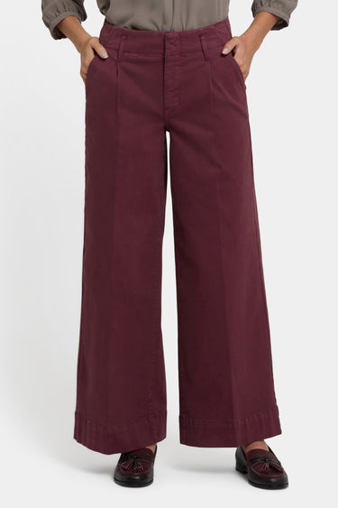 NYDJ Mona Wide Leg Trouser Jeans With High Rise - Sienna Red