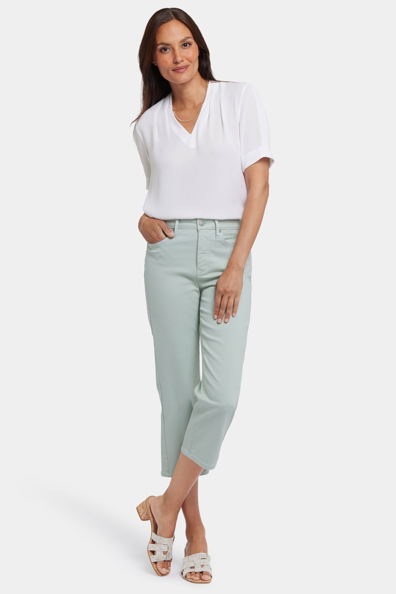 NYDJ Joni Relaxed Capri Jeans With High Rise - Tomatillo