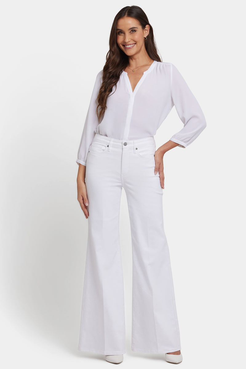 NYDJ Mia Palazzo Jeans With High Rise - Optic White