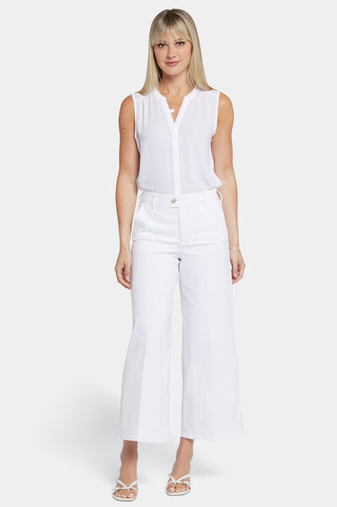 NYDJ Mona Wide Leg Trouser Ankle Jeans With High Rise - Optic White