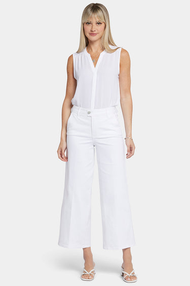 NYDJ Mona Wide Leg Trouser Ankle Jeans With High Rise - Optic White