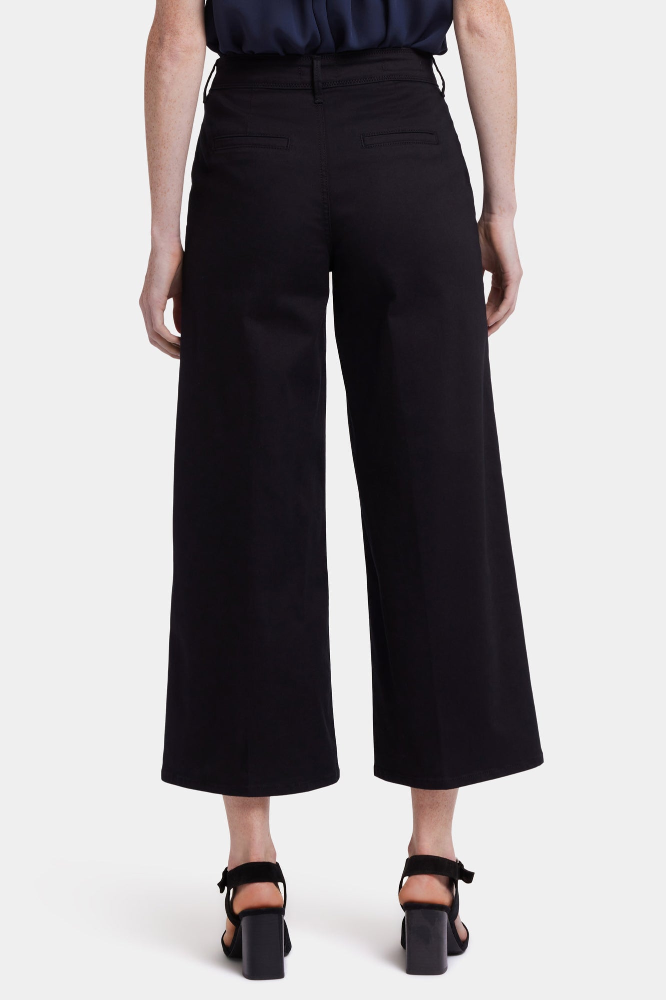 NYDJ Mona Wide Leg Trouser Ankle Jeans With High Rise - Black