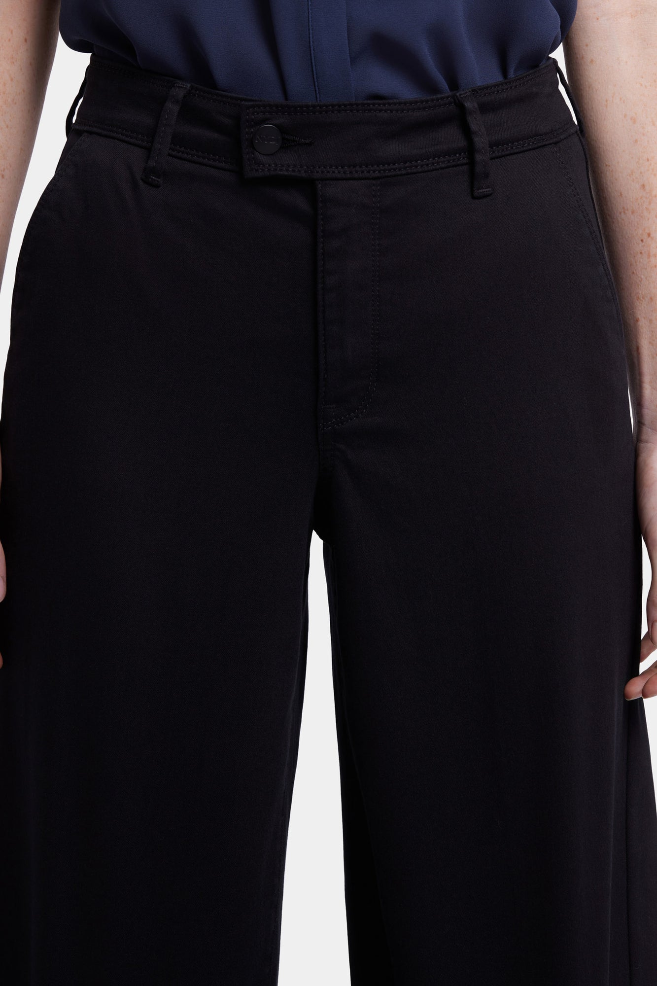 NYDJ Mona Wide Leg Trouser Ankle Jeans With High Rise - Black