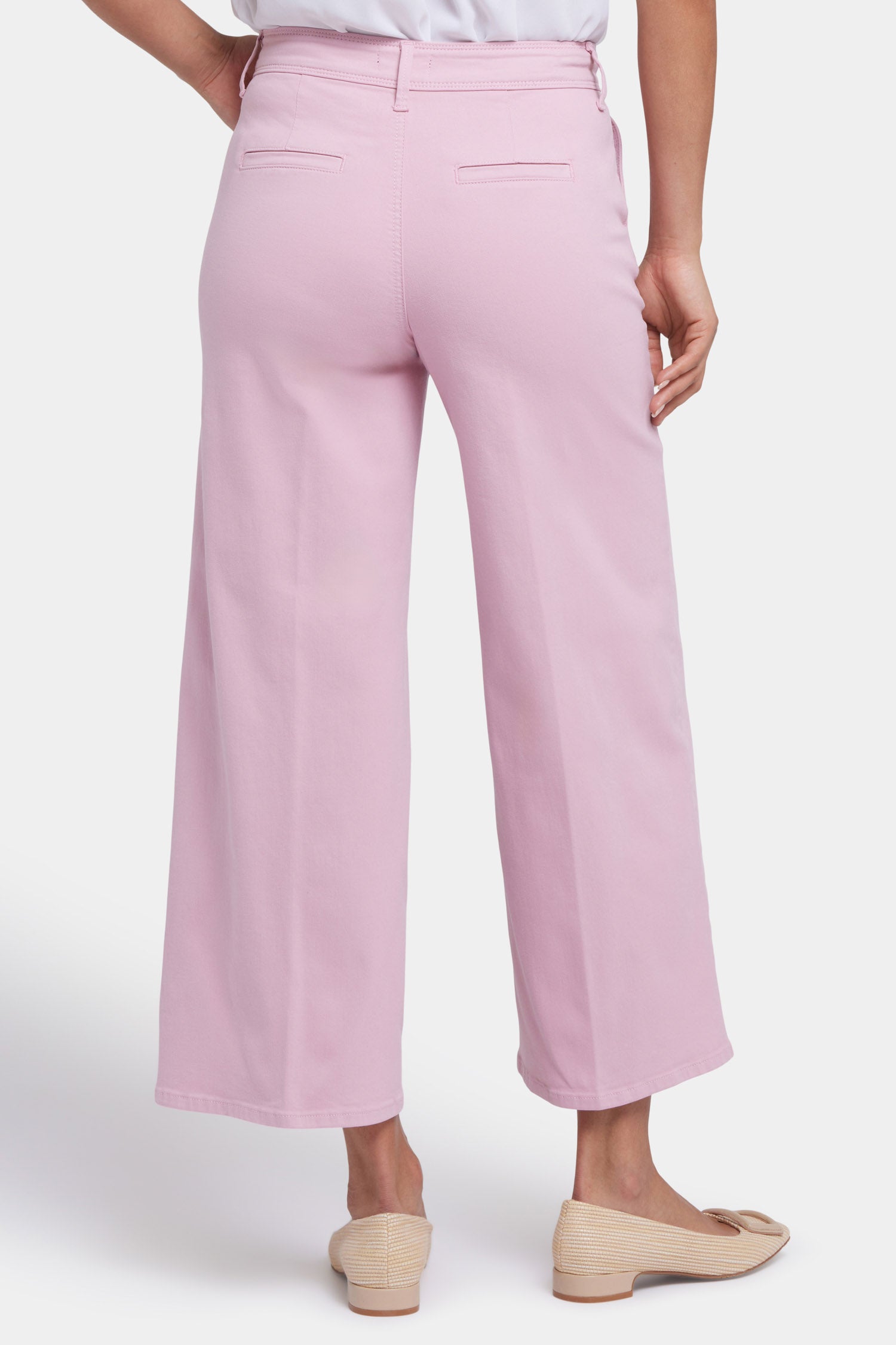 Mona Wide Leg Trouser Ankle Jeans With High Rise - Pink Nectar