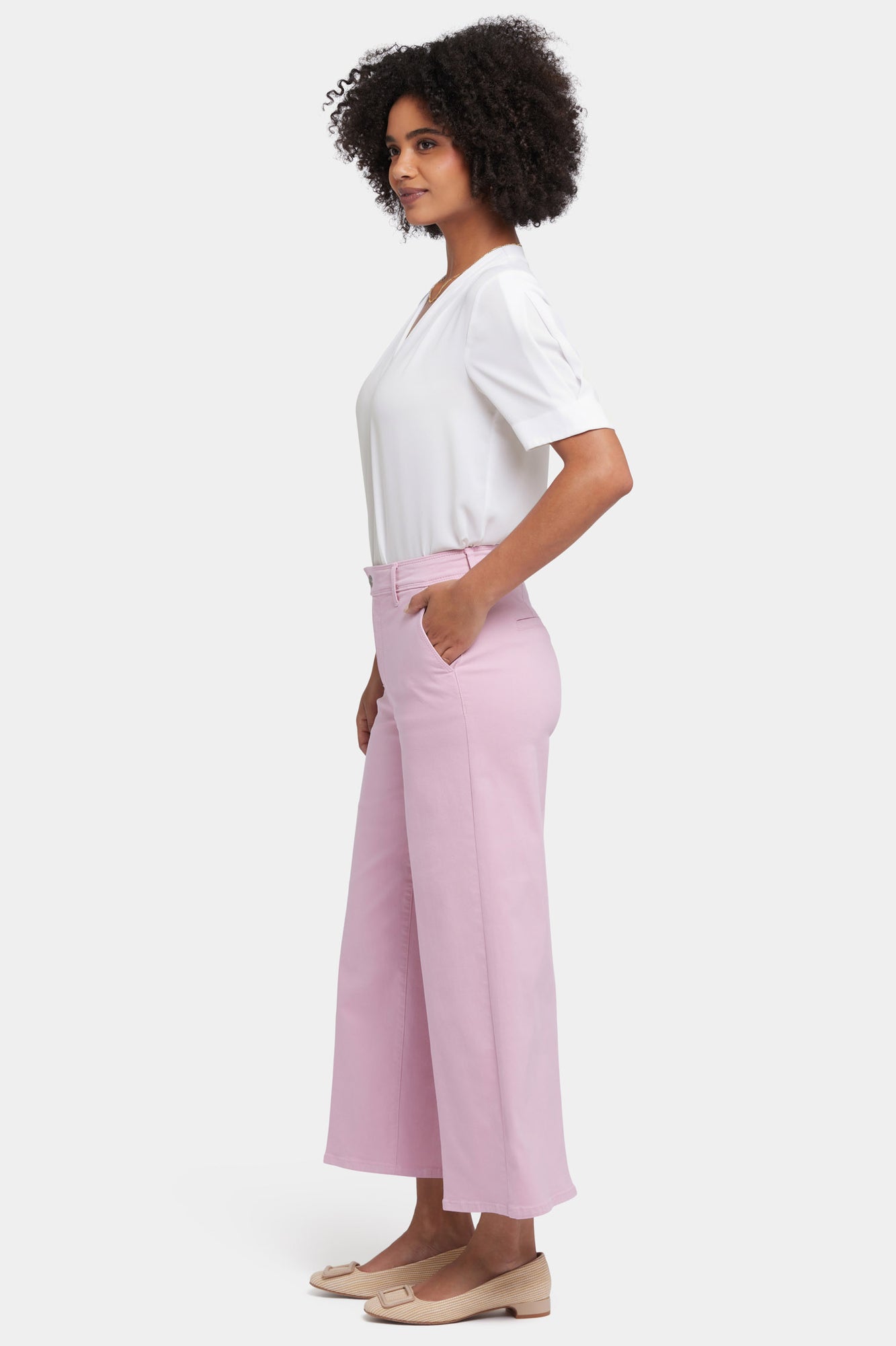 NYDJ Mona Wide Leg Trouser Ankle Jeans With High Rise - Pink Nectar