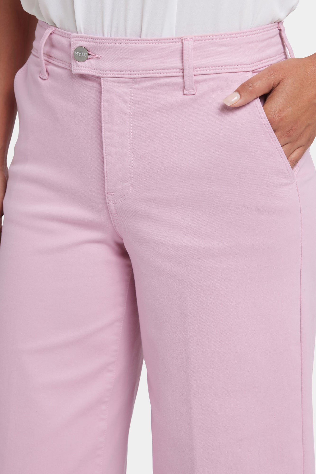 NYDJ Mona Wide Leg Trouser Ankle Jeans With High Rise - Pink Nectar