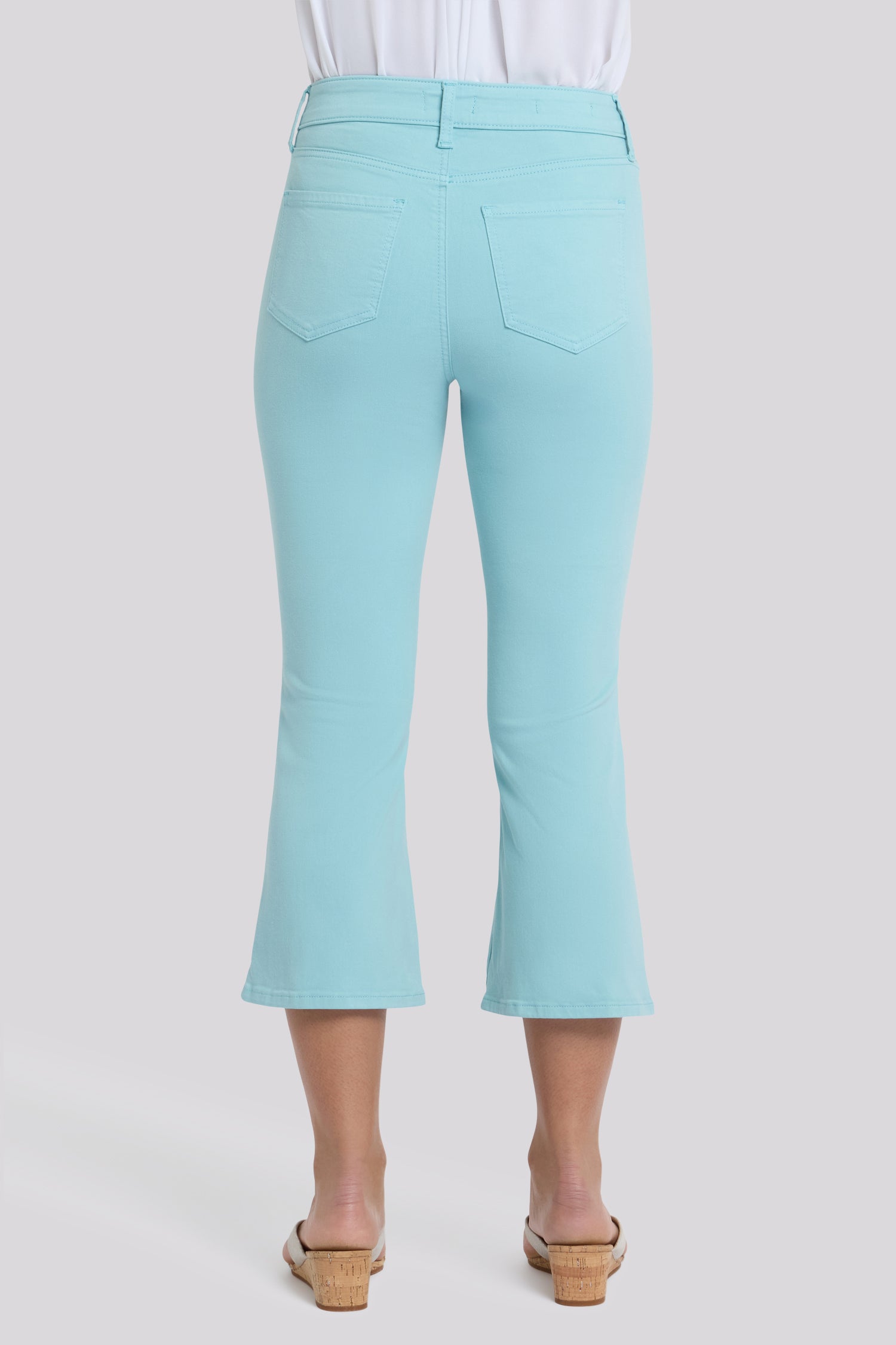 Monica Kick Flare Crop Jeans With High Rise - Aqua Haze Blue | NYDJ