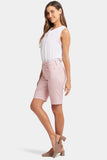 NYDJ Briella 11 Inch Denim Shorts With Side Slits - Pink Frost Stripe