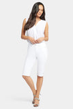 NYDJ Sophie Bike Capri Jeans With Riveted Side Slits - Optic White