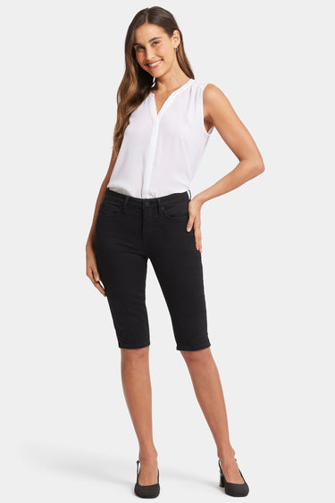 NYDJ Sophie Bike Capri Jeans With Riveted Side Slits - Black