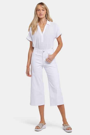 NYDJ Brigitte Wide Leg Capri Jeans With High Rise - Optic White