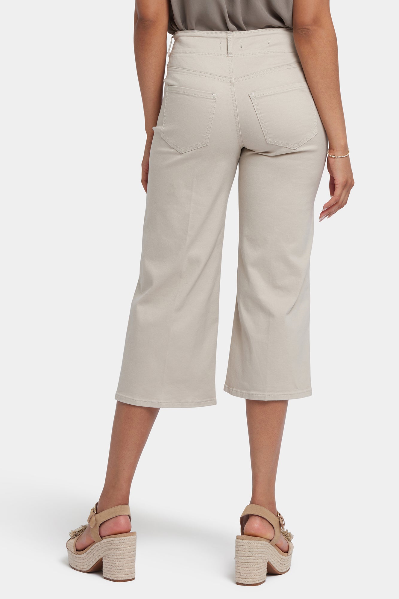NYDJ Brigitte Wide Leg Capri Jeans With High Rise - Feather