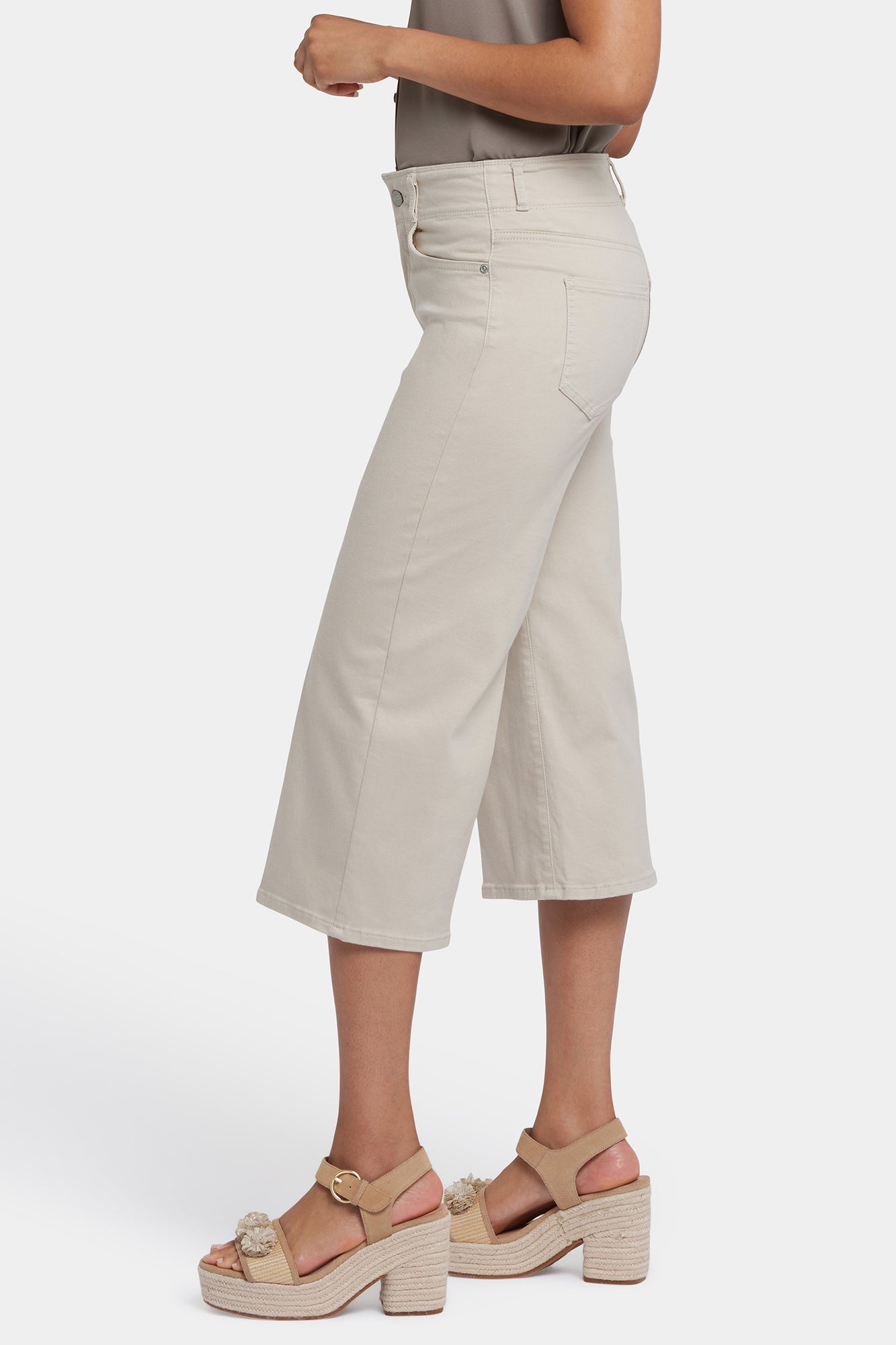 NYDJ Brigitte Wide Leg Capri Jeans With High Rise - Feather