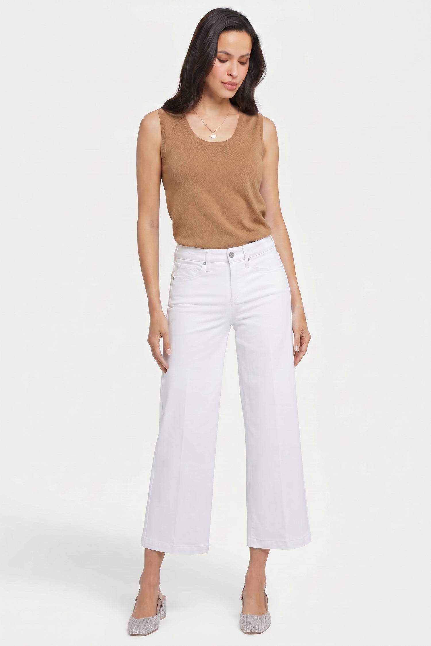 Teresa Wide Leg Ankle Jeans - Optic White White | NYDJ