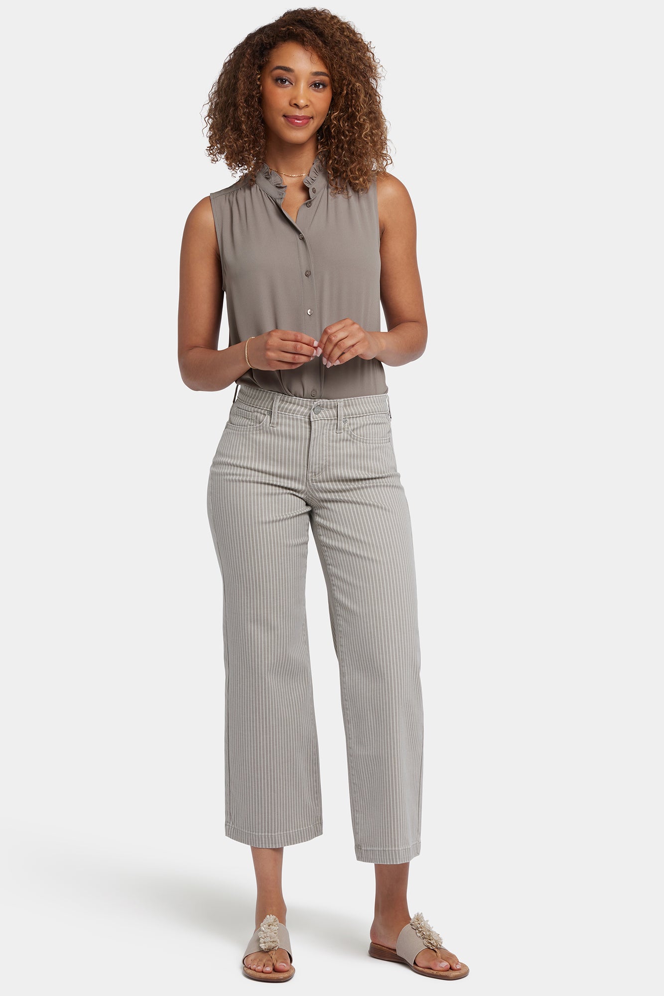 NYDJ Teresa Wide Leg Ankle Jeans - Hidden Lodge Stripe