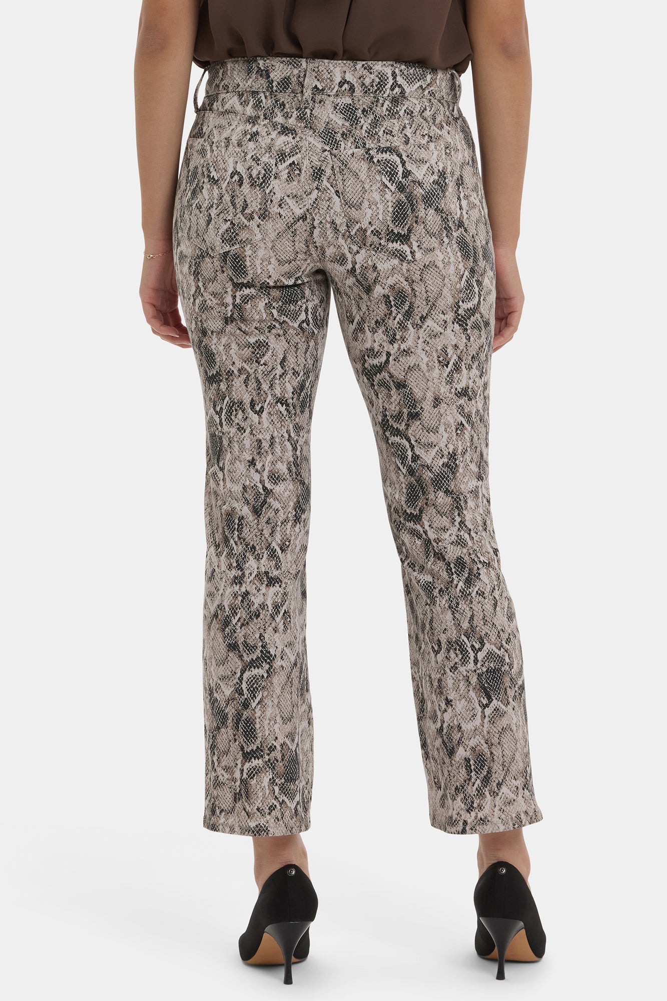 NYDJ Marilyn Straight Ankle Jeans In Python Print Denim - Desert Python