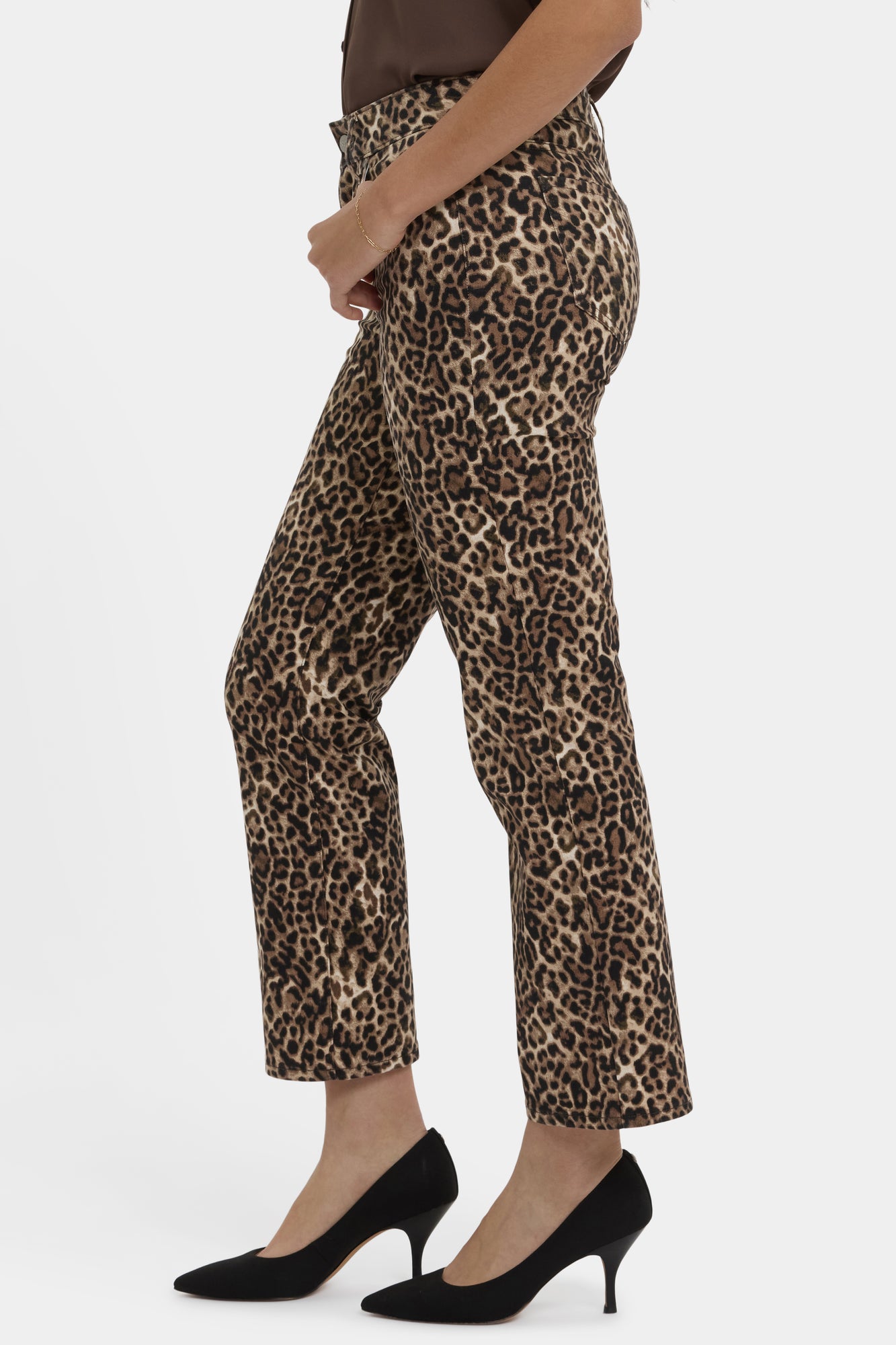 NYDJ Marilyn Straight Ankle Jeans In Leopard Print Denim - Savanna Leopard
