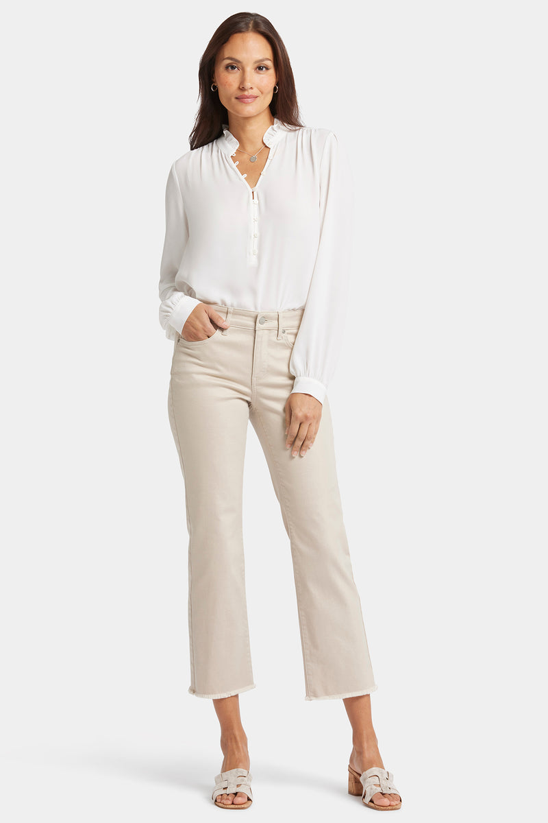 NYDJ Marilyn Straight Ankle Jeans With Frayed Hems - Feather
