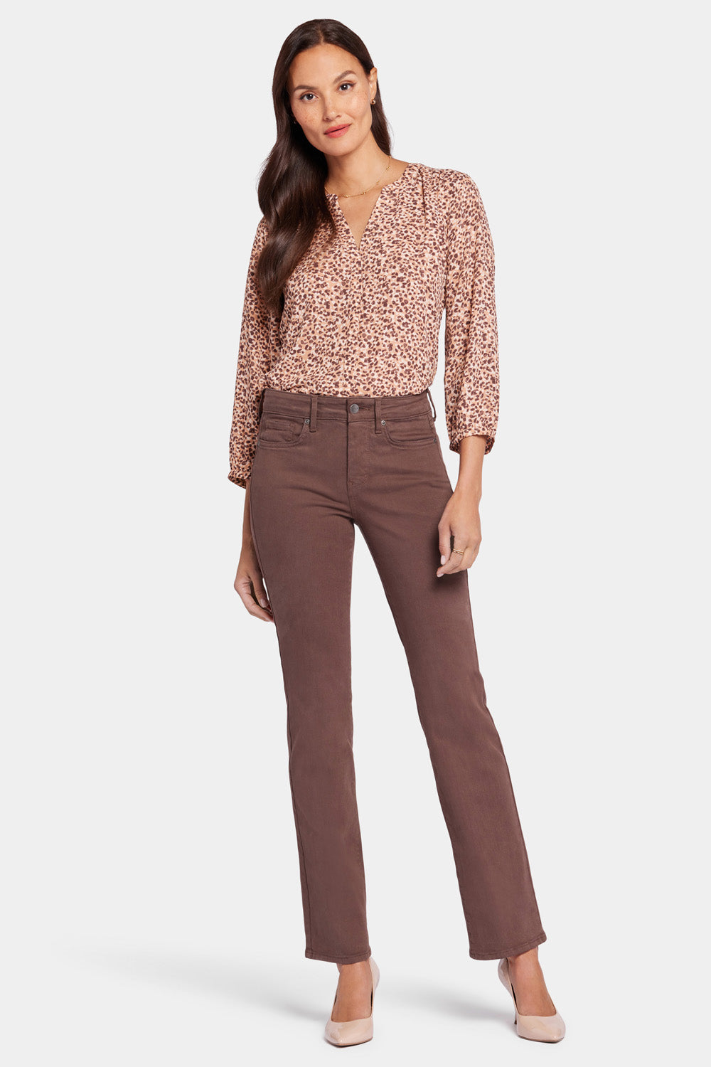 Marilyn Straight Jeans Coffee Bean Brown NYDJ