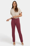 NYDJ Marilyn Straight Jeans With High Rise And 31" Inseam - True Burgundy