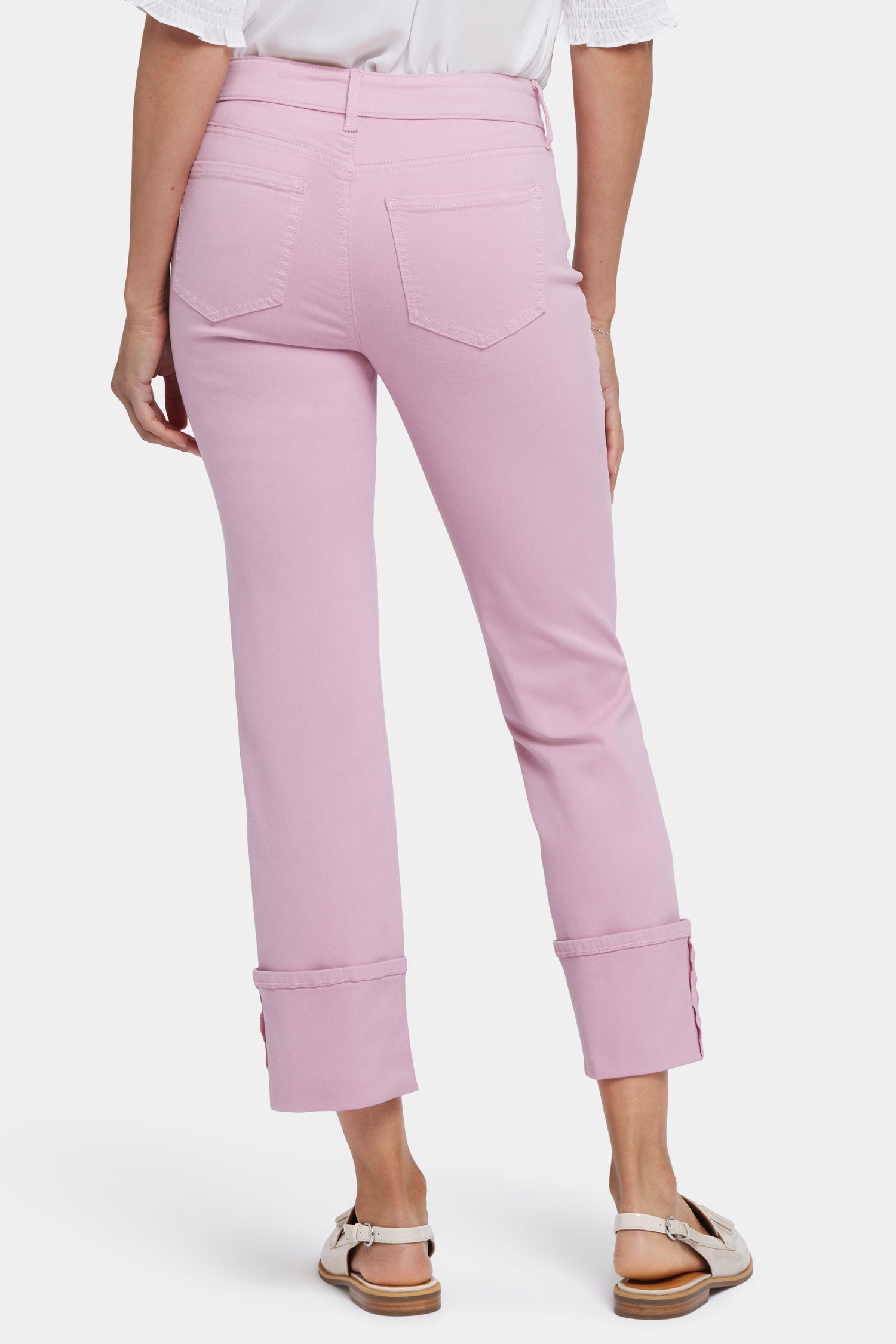 Marilyn Straight Ankle Jeans With Frayed Hems - Optic White
