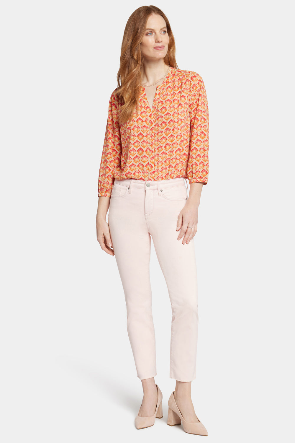 Nydj sheri slim ankle jeans with frayed hem deals