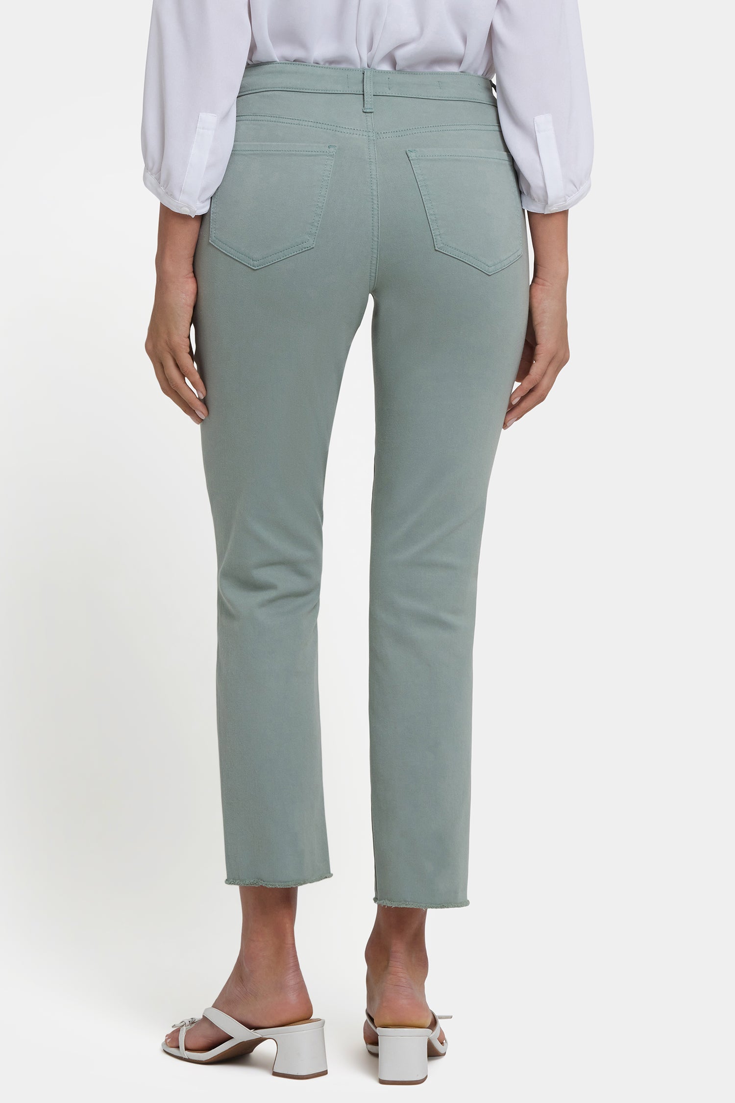 Sheri Slim Ankle Jeans With Frayed Hems - Mistletoe Green | NYDJ