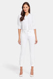NYDJ Sheri Slim Ankle Jeans With Roll Cuffs - Optic White