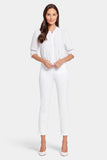 NYDJ Sheri Slim Ankle Jeans With Roll Cuffs - Optic White