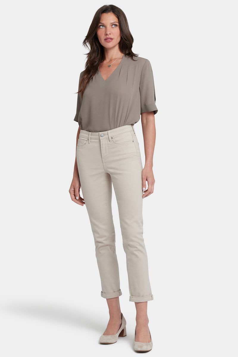NYDJ Sheri Slim Ankle Jeans With Roll Cuffs - Feather