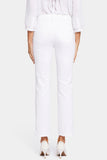 NYDJ Sheri Slim Ankle Jeans With Riveted Side Slits - Optic White