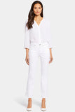 NYDJ Sheri Slim Ankle Jeans With Riveted Side Slits - Optic White