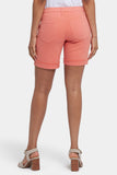 NYDJ Diana Relaxed Denim Shorts With Utility Pockets And Frayed Cuffs - Coral Haze