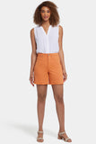 NYDJ Berkyn Relaxed Denim Shorts With Super High Rise And Frayed Hems - Marmalade