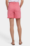 NYDJ Berkyn Relaxed Denim Shorts With Super High Rise And Frayed Hems - Spiced Coral
