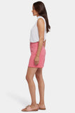 NYDJ Berkyn Relaxed Denim Shorts With Super High Rise And Frayed Hems - Spiced Coral