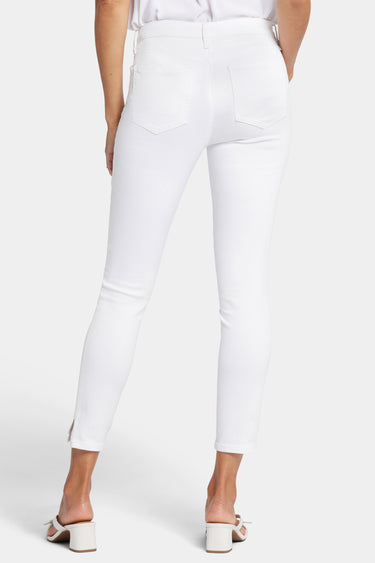 NYDJ Ami Skinny Ankle Jeans With Side Slits - Optic White