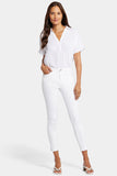 NYDJ Ami Skinny Ankle Jeans With Side Slits - Optic White