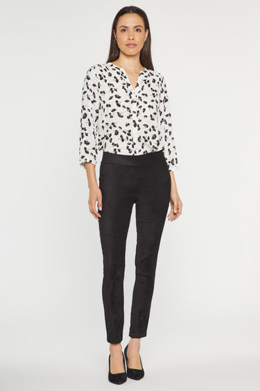 NYDJ Basic Legging Pants In Stretch Faux Suede - Black