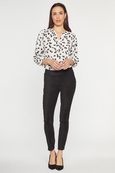 NYDJ Basic Legging Pants In Stretch Faux Suede - Black