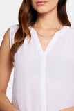 NYDJ Sleeveless Pintuck Blouse - Optic White