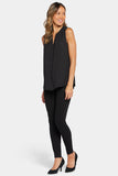 NYDJ Sleeveless Pintuck Blouse - Black