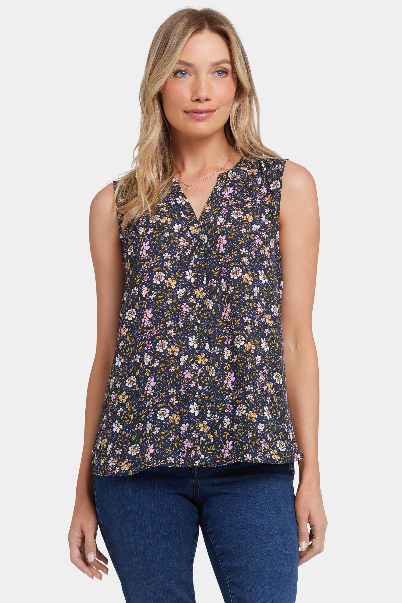 NYDJ Sleeveless Pintuck Blouse - Marisol