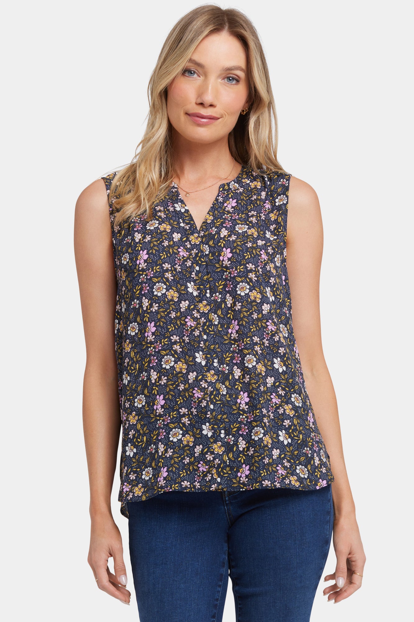 NYDJ Sleeveless Pintuck Blouse - Marisol