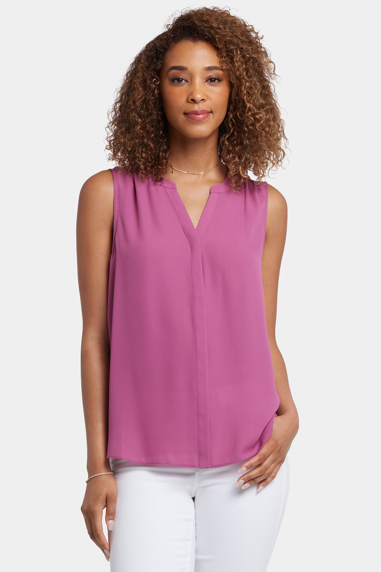 Sleeveless Pintuck Blouse